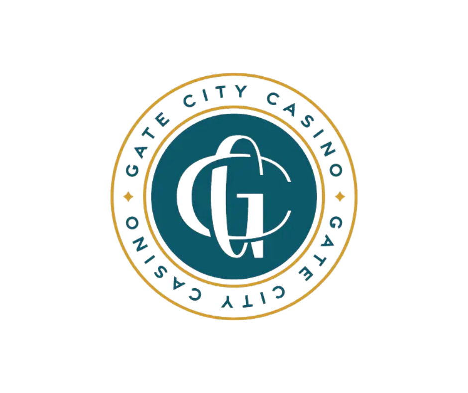 Gate City Casino logo within a teal circle and gold writing